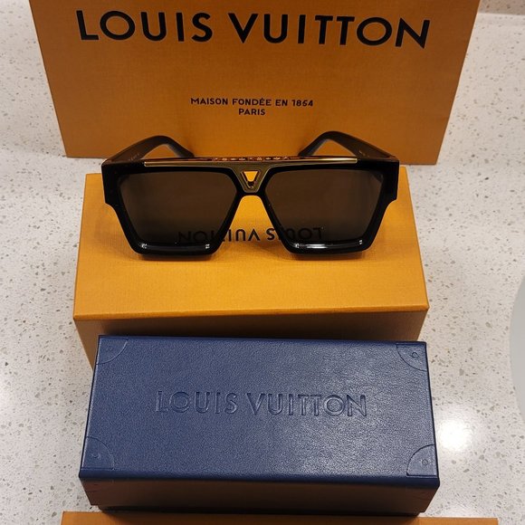 Louis Vuitton Z1502W Evidence Sunglasses Black Gold - Picture 1 of 8